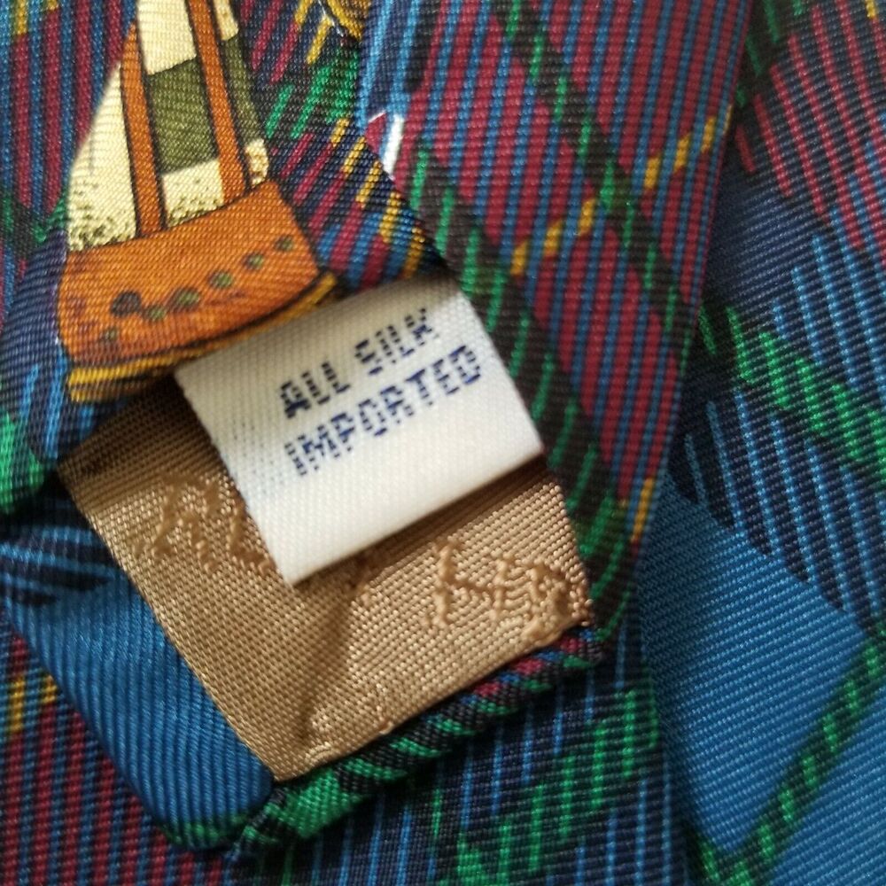 Ruff Hewn True American Wear Men's Early 1900 Theme Golf Tie 100% silk - Picture 5 of 6